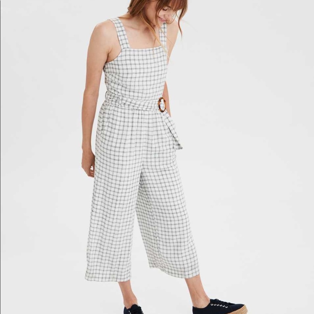 American Eagle Outfitters Plaid Jumpsuit